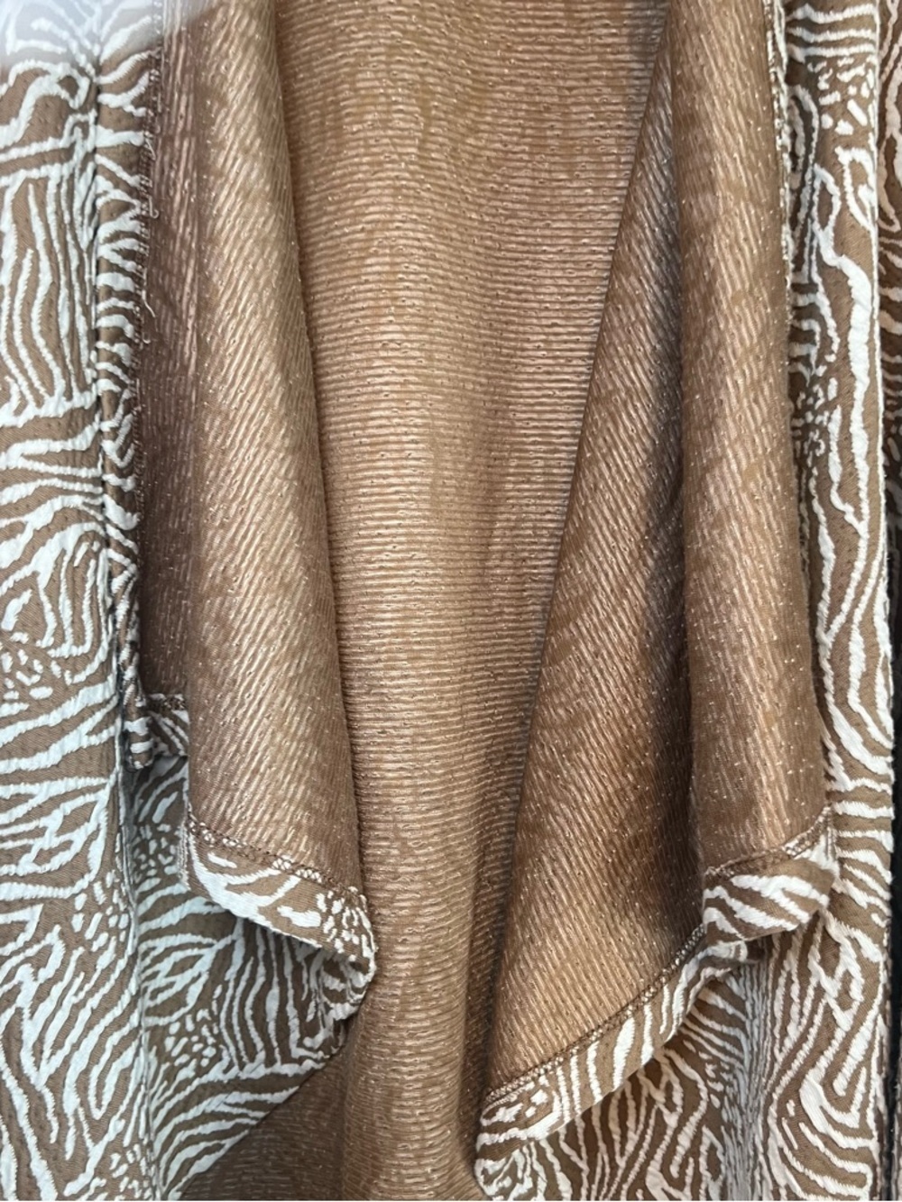 KUT from the Kloth Taupe & White Zebra Patterned Open Front Sweater Cardigan - Picture 7 of 13
